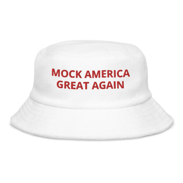 Unstructured terry cloth bucket hat - Mock America Great Again
